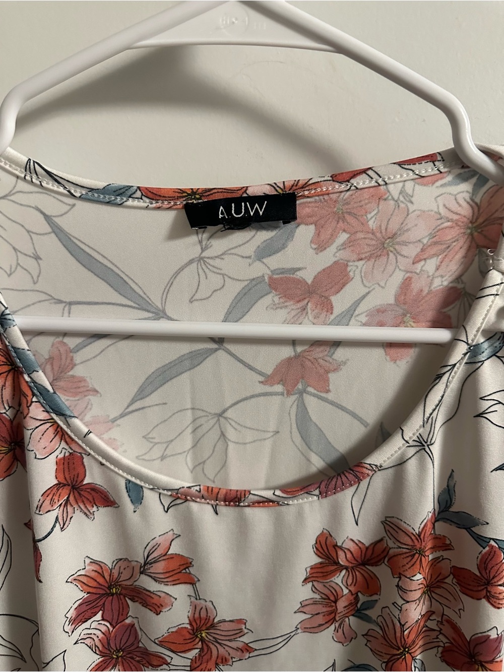 AUW Cream Camisole with Coral Floral Print